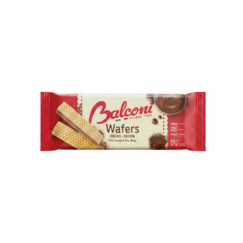 Balconi – Wafer Cacao 45 g (Snack Singolo) Wafer croccante con crema al cacao