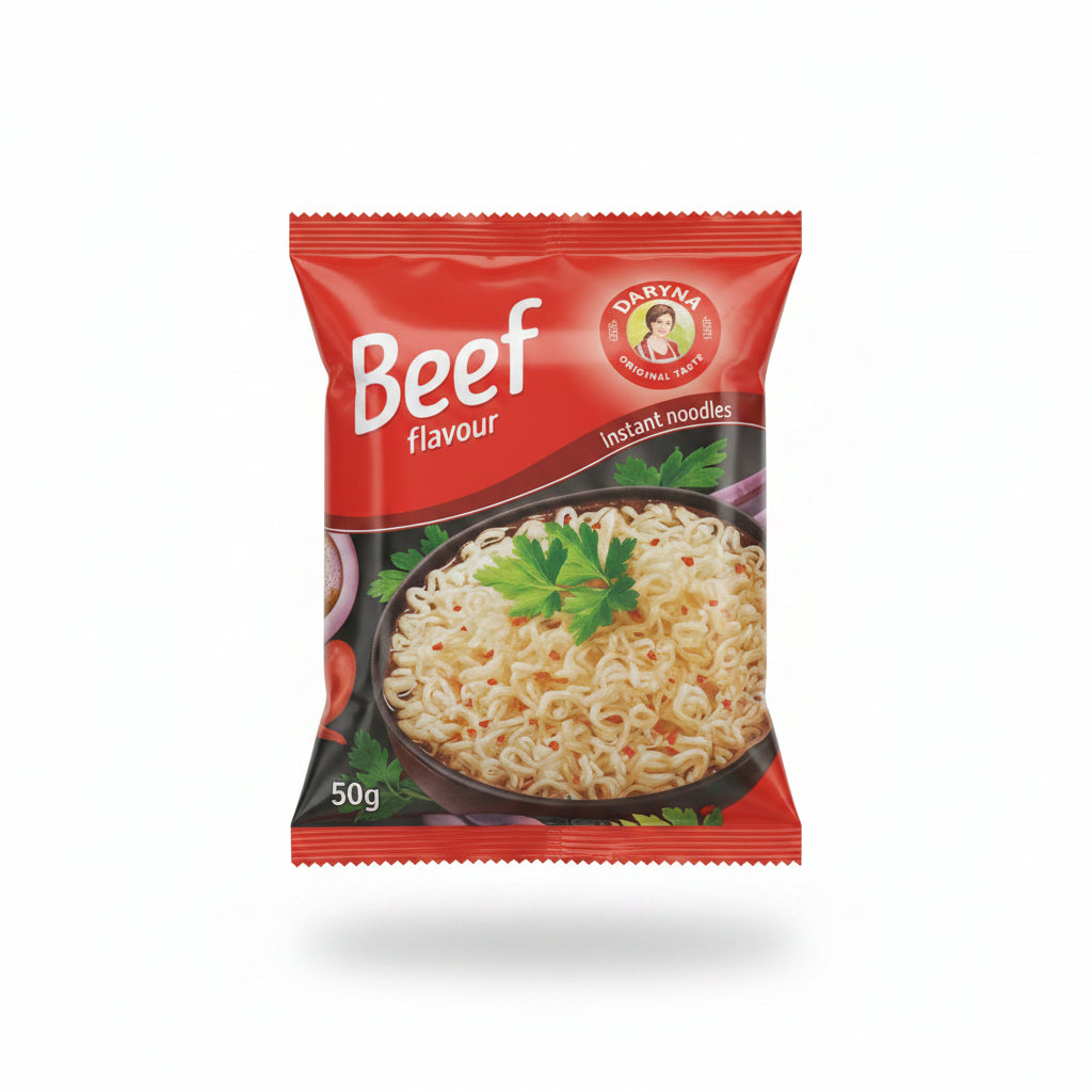 DARYNA – Instant Noodles Beef Flavour (50 g) Original Taste