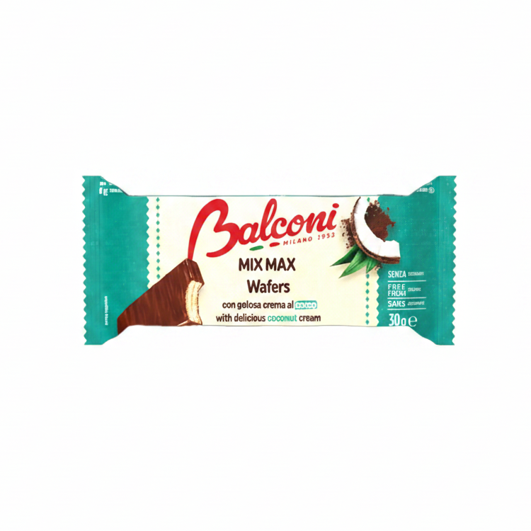 Wafer al Cacao 45 g – Snack Croccante con Crema al Cocco