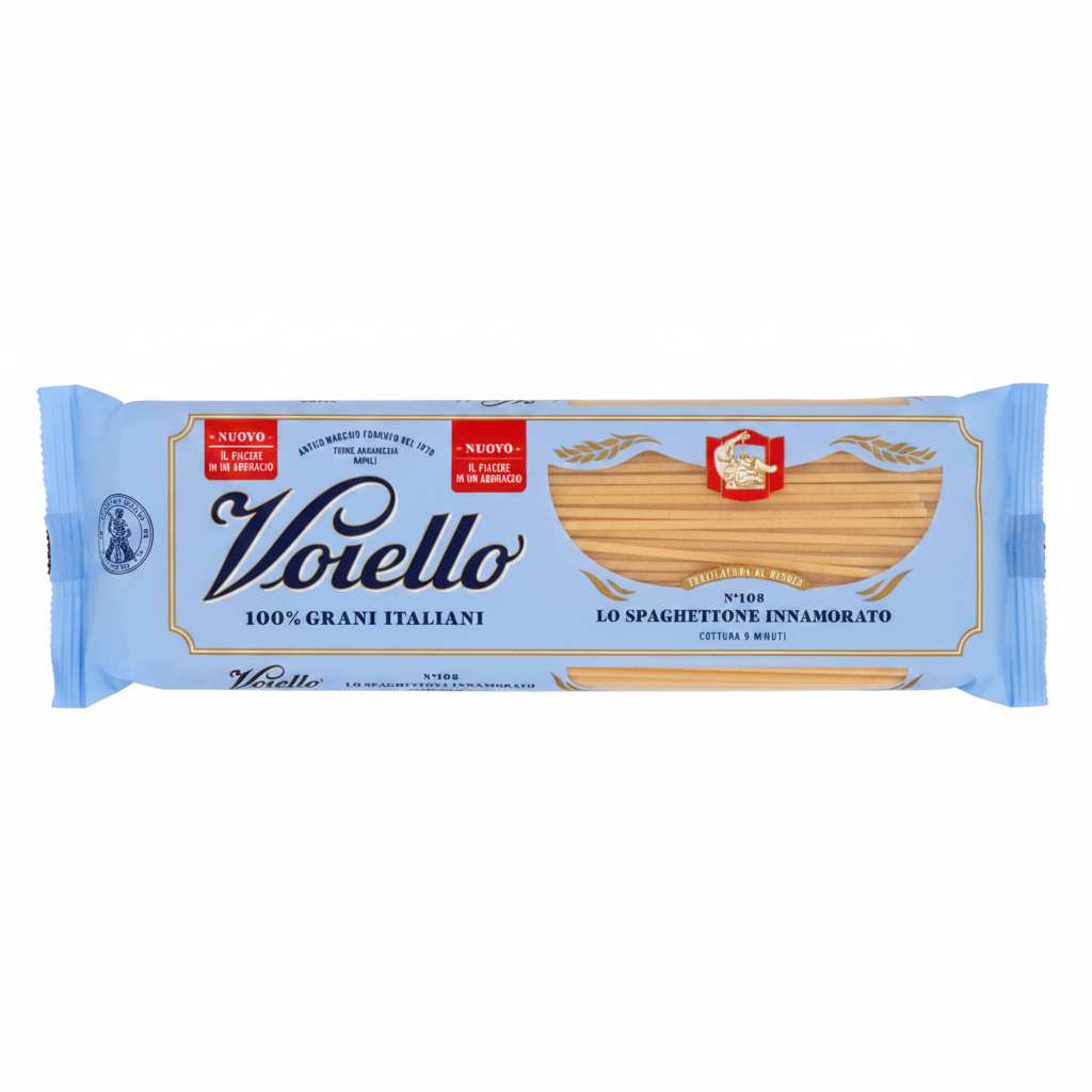 Voiello – Lo Spaghettone Innamorato n.108 (500 g)   Pasta di Grano Aureo 100% Italiano – Trafilata al Bronzo